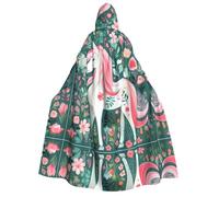 fdgbnm Unicorn with pink hair Adult Hooded Cloak.Cosplay Cape Halloween Costume Full Print Polyester.