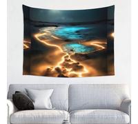 fdgbnm View under the moon Tapestry.Wall tapestry 29x37 inches, soft peach skin polyester print, includes easy hanging kit.