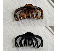 FDHBDF 2 PCS Acetate Large Hair Clips, Secure Hold Large Claw Clip,Octopus Style Hair Claws, Gift Accessories for Girls, Vintage Grips,Headdress in Tortoiseshell for Thick Hair (Black and Caramel Tort