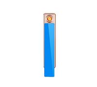 FDHESAR Ultra-Thin USB Lighter with Bold Tungsten Coil - Windproof & Rechargeable/Blue
