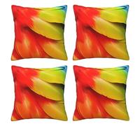 FDHFEJUAD Fantastic Parrot Feather Four Seasons Pillow Cover - Set Of 4 Throw Pillows Covers, Square Cushion, Chair Cushion, Decorative Pillowcase