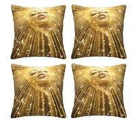 FDHFEJUAD Gold Bling Four Seasons Pillow Cover - Set Of 4 Throw Pillows Covers, Square Cushion, Chair Cushion, Decorative Pillowcase