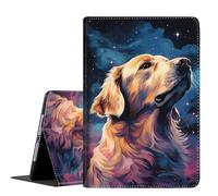 FDHHKJUKO Case for iPad Air 13 Inch (M3 2025 / M2 2024) & for iPad Pro 12.9 Case (6th/5th Gen 2022/2021), Slim Folding Stand Cover with Auto Wake/Sleep, Golden Retriever Dog