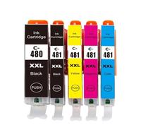 FDhRyTF Compatible Ink Cartridge PGI480 CLI481 480 481 480XL 480XXL For TS8140 TS8240 TS9140 Printers Works With Einkshop(5pcs)