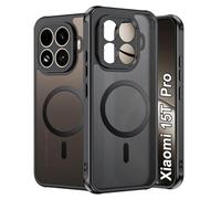 FDHYFGDY Magnetic Cover for Xiaomi 15T Pro Case, Ultra-Thin and Anti-Scratch PC Cover+Soft Silicone Non-Slip on the Side, Non-Slip and Shockproof, Translucent Satin Shell