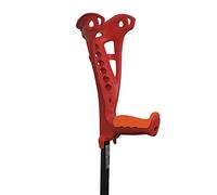 FDI Access Comfort Forearm Adjustable Height Single Crutch Walking Stick, Red + Orange Grip
