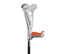 FDI Access Comfort Forearm Adjustable Height Single Crutch Walking Stick, White + Orange Grip
