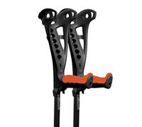 FDI Access Comfort Grip Adjustable Premium Open Elbow Cuff Walking Crutches 1 Pair Black - Orange Grips