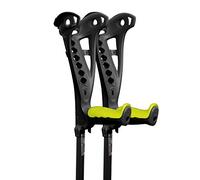 FDI Access Comfort Grip Adjustable Premium Open Elbow Cuff Walking Crutches 1 Pair Black - Yellow Grips