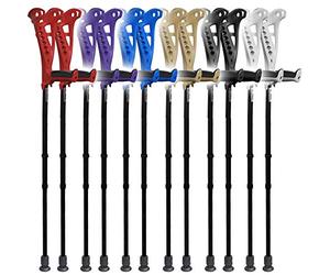 FDI Access Height Extendable Lightweight Elbow Open Cuff Walking Aid Crutches - Blue