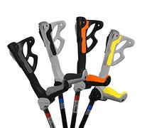 FDI Ergodynamic Pro Shock Absorbing Comfort Grip Single Crutch Walking Stick Aid, Black, Crutch User Weight >60kg + Black Grip