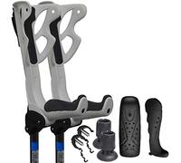 FDI Ergodynamic Pro Shock Absorbing Ultra Comfort Elbow Open Cuff Adjustable Crutches - Heavy - 75kg > Above, White + Black Grips (+ Service Pack Add-On)