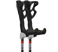 FDI Ergodynamic Pro Shock Absorbing Ultra Comfort Elbow Open Cuff Adjustable Crutches - Heavy 75kg> Black