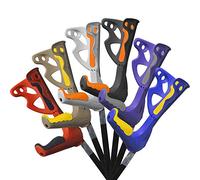 FDI Premium Height Adjustable Wide Cuff Comfort Grip Single Crutch Walking Stick, Black + Yellow Grip