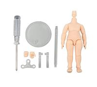 Fdit 1/12 Scale Doll Body 10.5cm, Movable Ball Joint PVC Figure Model for BJD OB Dolls, with Magnetic Sole (Normal White)