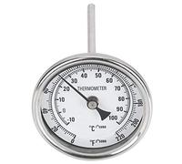 Fdit 1/2 NPT Male Thread Dial Thermometer, 0-220°F/10-100°C, Stainless Steel, Analog, Kitchen & Homebrew Dial Thermometers