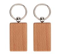 Fdit 10Pcs Blank Wooden Key Chain Key Tags Personalized Keychains Blank Keyrings DIY Clothing Bag Decoration(5 * 3CM)
