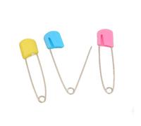 Fdit 10pcs Diaper Pins, Stainless Steel Toddler Safety Pins with ABS Plastic Safe Locking Closures for Fastening Baby Clothes Diaper Napkins (Large)