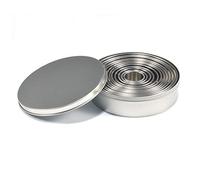 Fdit 12Pcs/Set Cookie Cutters, Stainless Steel Biscuit Fondant Set Round Cookie Cutter Baking Metal Mold Pastry Donut Muffins Cookies Cutters with Storage Box
