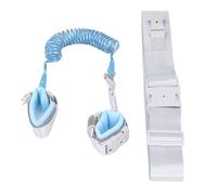 Fdit 2-in-1 Anti-Lost Wrist Link Waist Band Kids Leash with Lock Toddler Safety Leash for Reflective Walking Harness (Blue)