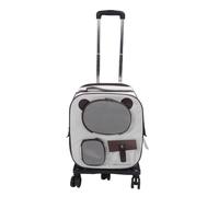 Fdit 2 in 1 Wheel Portable Pet Backpack Carrier Antiwear Ventilated Space for Happy Cats Dogs (Brown)