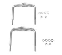 Fdit 2 Pcs Grill Spring Handle, 6.04in 1 2in Rod Heat Tolerant Replacement Handle 304 Stainless Steel Carbon Steel, Easy Bolt On Universal BBQ Grill Accessories