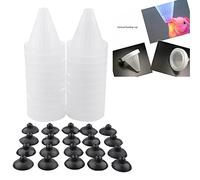 Fdit 20Pcs/Pack Aquarium Tank Live Red Worm Bloodworm Fish Food Feeding Cone Feeder With Suckers
