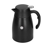 Fdit 24V 1200ml Car Water Heater Pot, Portable Stainless Steel Electric Kettle with Indicator Light and Heat Insulation Handle, for Truck Vehicle (24V1200ml Qihang comes with base matte black)