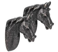 Fdit 2Pcs Cabinet Handles, Zinc Alloy Modern Stylish Horse Head Handle 1.6 x 2 x 0.6in Pull Kitchen Wardrobe Drawer Door Knob for Furniture