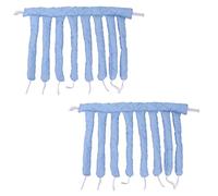 Fdit 2pcs Heatless Hair Roller Curler Set with 8 Curling Rod, Safe to Use Headband Styling Tool, Suitable for Different Hair Types (Blue)