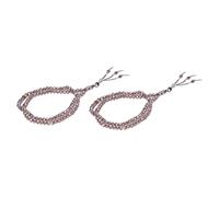 Fdit 2Pcs Islamic Prayer Beads Tasbih Muslim Prayer Beads Dhikr with Mihrab Shaped Separators Premium Coloured Glaze Portable for Gift Daily Use (Silver Gray)