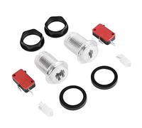 Fdit 2Pcs LED Illuminated 1P & 2P Player Start Buttons Game Kit - High Durability Locking Design, 10M - Click Micro Switch, for MAME Cabinets, Home Machines & Gaming Replacement