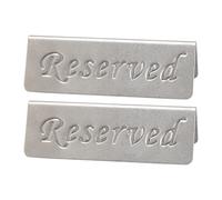 Fdit 2Pcs Metal Reserved Sign, Stainless Steel Double Sided Reserved Table Signs with One Piece Molding Process, for Restaurants Bars Cafes Tea Rooms Hotels