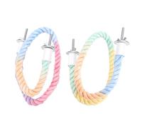 Fdit 2pcs Rope Perch, 60cm Bendable Parrot Cage Stand Gradient Color Bird Rope Perch Stand for Small Parrots Budgies Lovebirds and Canaries