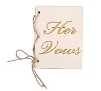 Fdit 2pcs Wedding Vows Book Wood Hemp Rope Guestbooks Keepsakes Bridal Shower Gifts Wedding Decoration(#4)