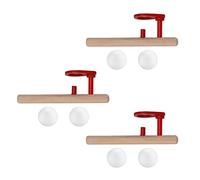 Fdit 3 Pcs Floating Blow Pipe Balls, Hand Polished All Wooden Educational Enlightenment Toys for Children, with Hollow Pipe Design for Learning and Observation