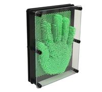 Fdit 3D Pin Art Board, Easy to Use, Enhance Imagination, Handprint Pin Shape for, Size L, Green, for Toddlers