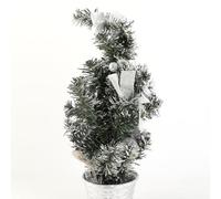 Fdit 40cm Artificial Tabletop Xmas Tree with LED Light, Mini Tabletop Xmas Tree for Holiday Atmosphere At Home or Office (Silver)
