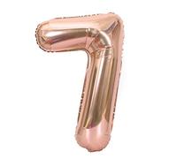 Fdit 40in Rose Gold Foil Number Balloons 0-9 Set Helium Floating Reusable for Birthday Wedding Party Decor (Number 7)
