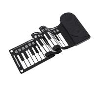 Fdit 49 Key Portable Rolling Piano Keyboard Compact Clear Sound Texture for Beginners Training Outdoor Silicone ABS Material (Black)