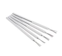 Fdit 5 PCS Clay Needle Tools Set, Premium Silver White Aluminum Handle Clay Polymer Tools for Pottery Sculpting Texturing Modeling