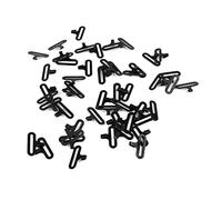 Fdit 50 Sets 3/4" Bow Tie Clip Hardware Set Adjustable Cravat Straps Necktie Clips Hook DIY Fastenings Fastener Necktie Straps Bow Ties Neckties Black