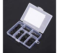 Fdit 500pcs Nylon Flat Washer Gasket Kit with Box - Durable Plain Washers for Preventing Leakage - Ideal for Spacer, Locking, and Vibration Reduction M2-M6 (Black)