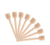 Fdit 50Pcs/set Household Wooden Portable Mini Jam Honey Dipper Jar Dispensing Collecting Stirring Rod Stick Mino Dispense Drizzle Honey (10cm)