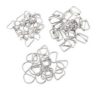 Fdit 50Pcs Zinc Alloy Key Chain Set, D Ring Sliding Buckle Lobster Clasp Fastener Kit with Swivel Hooks, for Purse Bag Jewelry Making