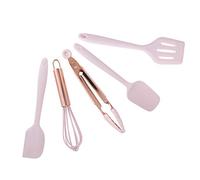 Fdit 5pcs Silicone Kitchen Utensil Set Non Slip Heat Resistant BPA Free Silicone Spatula Scraper Egg Beater for Cooking Baking Mixing with Hanging Hole Design Dishwasher Safe