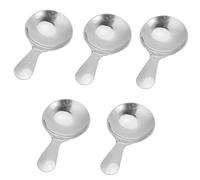 Fdit 5Pcs Stainless Steel Ice Cream Scoop Dessert Spoon Tea Spoon Kitchen Utensils with Polished Rounded Edges for Kids Children Adults Dishwasher Safe (Silver)
