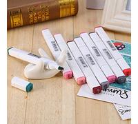Fdit 60 Colors Alcohol Graphic Marker Pen Set, Twin Tip Broad 3mm 6mm and Fine 1mm 2mm for Coloring Outlining, Permanent Quick Drying Ink, with Handle Bag for Artists Students Manga