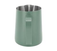 Fdit 600ML Coffee Frothing Cup, 304 Stainless Steel Milk Frother Jug with Point Mouth Design & Inner Scale for Latte Art (Dark Green)