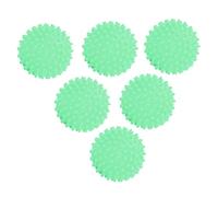Fdit 6Pcs Laundry Balls Reusable Non PVC Laundry Helper Wash Balls with Softening Spikes for Washing Machine Dryer Natural Fabric Softener (Green)